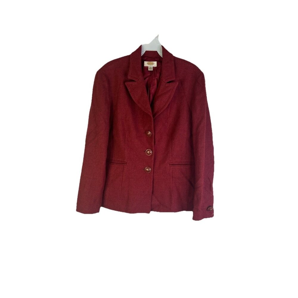Talbots Wool Tweed Monogram Button Blazer Jacket … - image 1